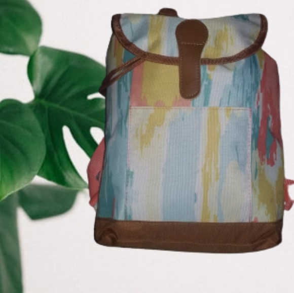 12" backpack (new) Women Bag Casual Style Brushed Print Pastels - Picture 1 of 5